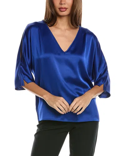 St John St. John Liquid Satin Top In Blue