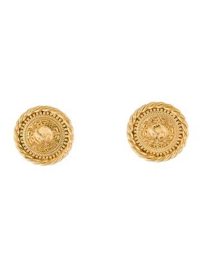 Pre-owned St John Logo Stud Clip-on Earrings In Multicolor