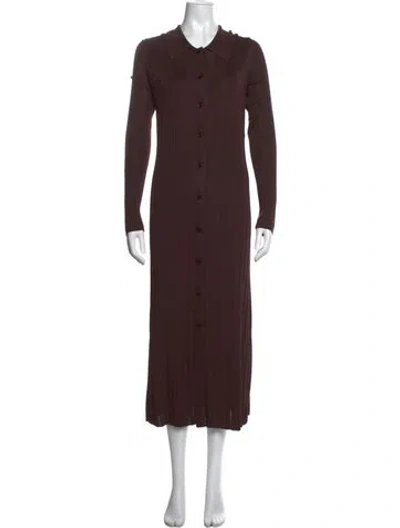 Pre-owned St John Long Dress In Brown