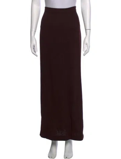 Pre-owned St John Long Skirt In Burgundy