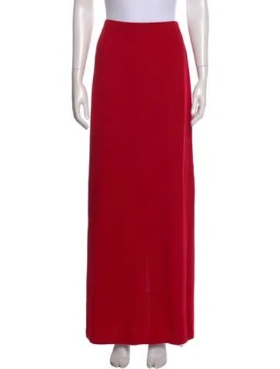 Pre-owned St John Long Skirt In Red
