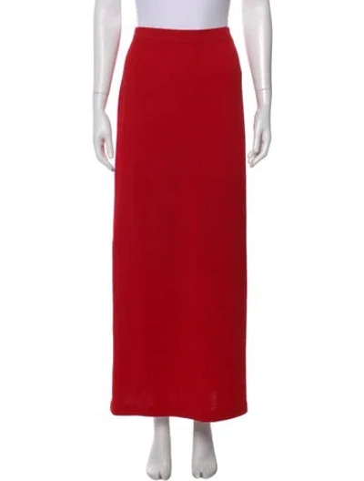 Pre-owned St John Long Skirt In Red