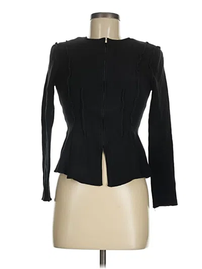 Pre-owned St John Long Sleeve Blouse In Black