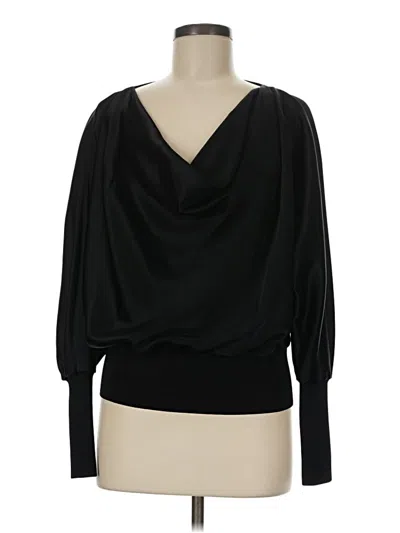 Pre-owned St John Long Sleeve Blouse In Black