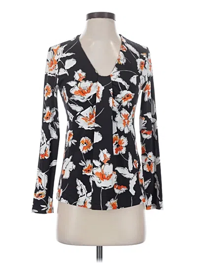 Pre-owned St John Long Sleeve Blouse In Black