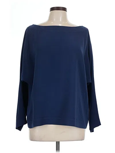 Pre-owned St John Long Sleeve Blouse In Blue
