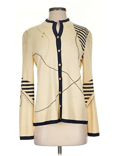 Pre-owned St John Long Sleeve Blouse In Ivory