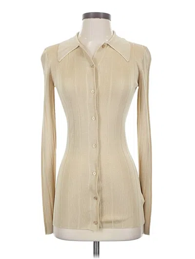 St John Long Sleeve Blouse In Brown