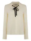 St John Long-sleeve Blouse In Neutrals