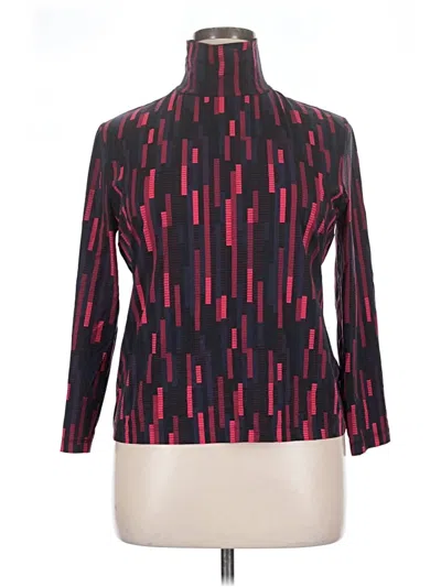 Pre-owned St John Long Sleeve Blouse In Red