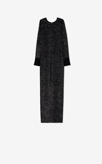 St John Long Sleeve Sequin Knit Gown In Bkmu