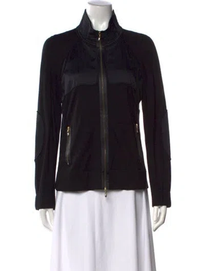 Pre-owned St John Long Sleeve Top In Black
