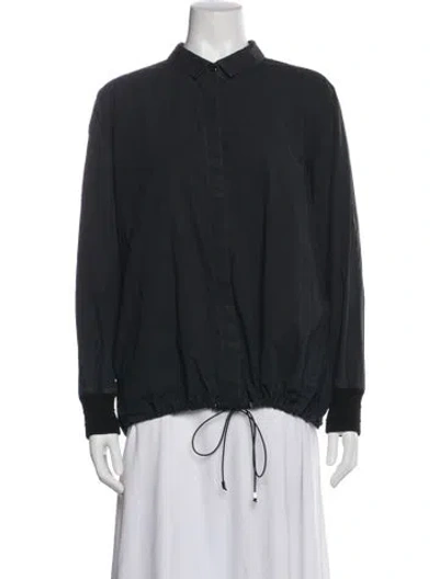 Pre-owned St John Long Sleeve Top In Black
