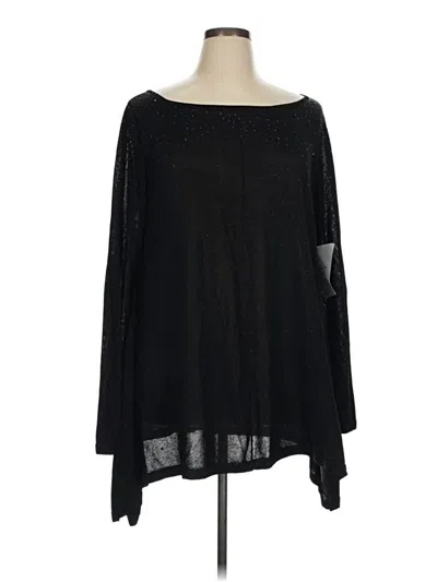 Pre-owned St John Long Sleeve Top Black Crew Neck Tops