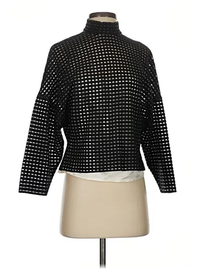 St John Long Sleeve Top Black Mock Neckline Tops