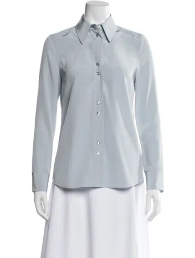 Pre-owned St John Long Sleeve Top In Blue