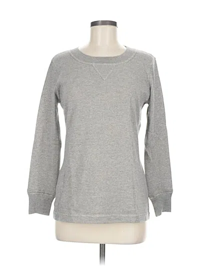 Pre-owned St John Long Sleeve Top Gray Crew Neck Tops