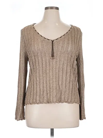 Pre-owned St John Long Sleeve T-shirt In Brown