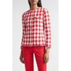 St John St. John Lora Textured Gingham Tweed Jacket In Red