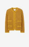 St John Lurex And Eyelash Textured Signature Knit Jacket In Gold