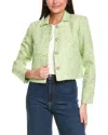 St John St. John Lurex Baby Eyelash Jacket In Green