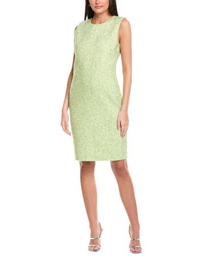 St John St. John Lurex Baby Eyelash Sheath Dress In Green
