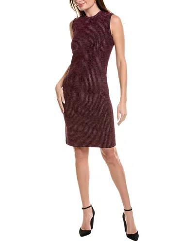 St John Lurex Dress In Burgundy