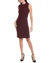 St John Lurex Dress In Burgundy
