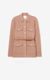 St John Lurex Knit Jacket In Brown