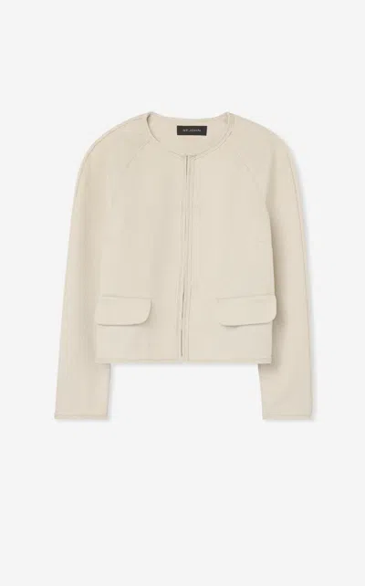 St John Lurex Milano Knit Jacket In Ecgs