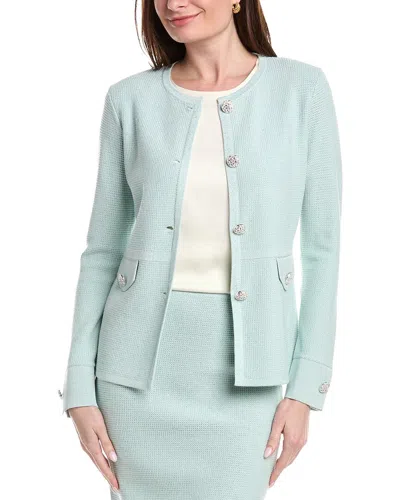 St John St. John Lurex Pique Jacket In Blue