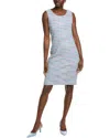 St John St. John Lurex Tweed Dress In Blue