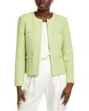 St John St. John Lurex Tweed Jacket In Green