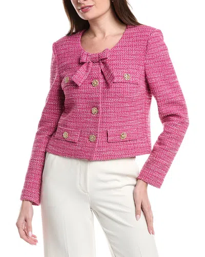 St John St. John Lurex Tweed Jacket In Pink