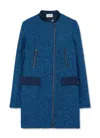 St John Lurex Tweed Long Jacket In Rblm