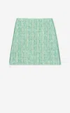 St John Lurex Tweed Short Skirt In Green