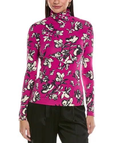 St John Magnolia Floral Top In Pink