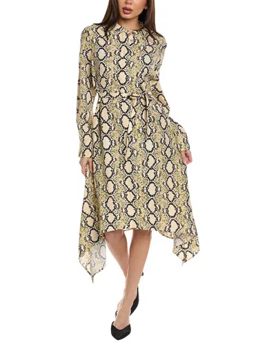 St John St. John Mandarin Collar Shirtdress In Neutral
