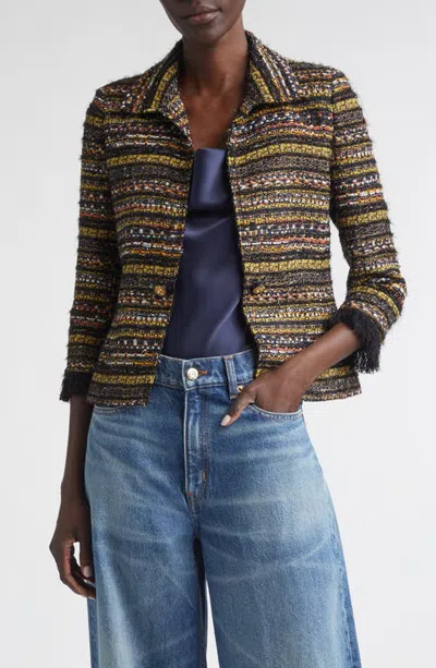 St John St. John Marais Tweed Jacket In Brown