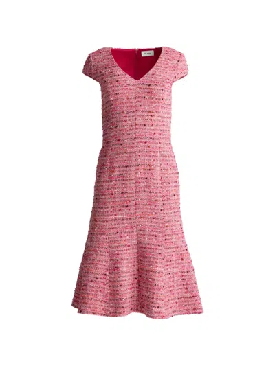 St John Marcy Cap-sleeves Dress In Pink