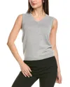 St John St. John Melange Jersey Knit V- Neck Shell In Gray