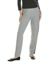 St John Satin Crepe Wide-leg Trouser Pants With Button Detail In Grey