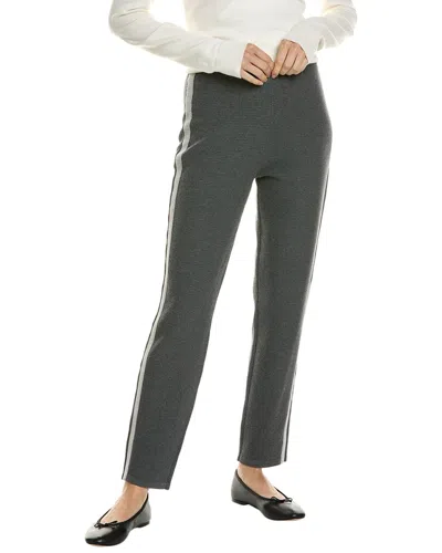 St John Melange Spectator Stretch Pique Knit Pant In Grey