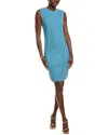 St John St. John Melange Stretch Pique Knit Mini Dress In Blue