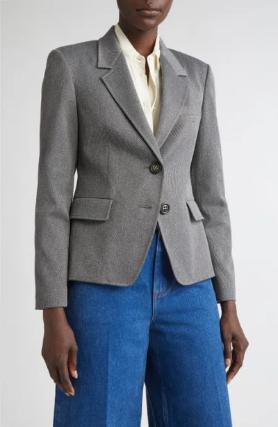 St John St. John Mélange Stretch Twill Jacket In Gray