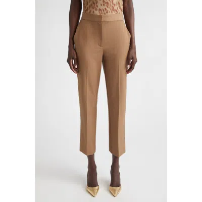St John St. John Mélange Wool Blend Stretch Twill Crop Pants In Brown