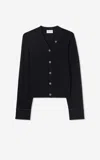 St John Merino Knit V-neck Cardigan In Bkon