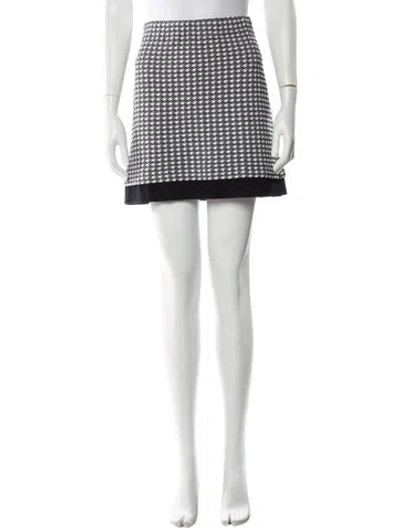 Pre-owned St John Merino Wool Mini Skirt In White