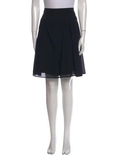 Pre-owned St John Mesh Accents Knee-length Skirt In Black