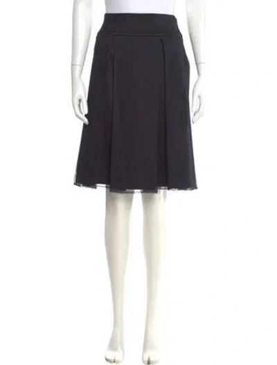 Pre-owned St John Mesh Accents Knee-length Skirt In Black